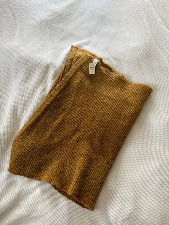 aerie Knit Scarf in Mustard Brown - Picture 1 of 4